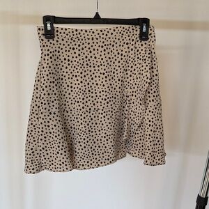 NWT Altar'd State Cream and Black Polka Dot A-Line Skirt